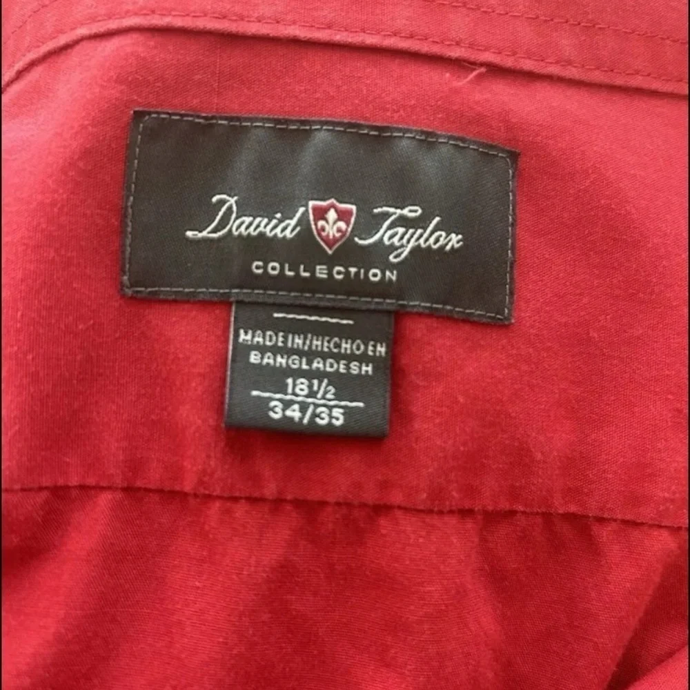 David Taylor Collection Button Down Shirt Red‎